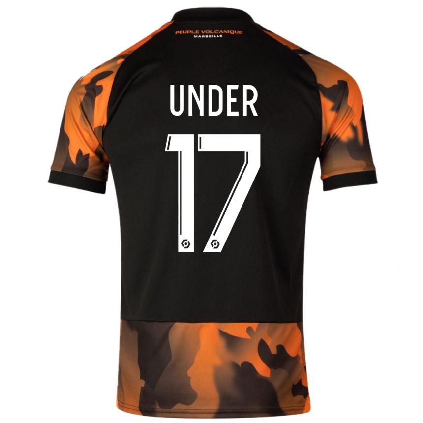 Men  Cengiz Under #17 Black Orange Third Jersey 2023/24 T-Shirt