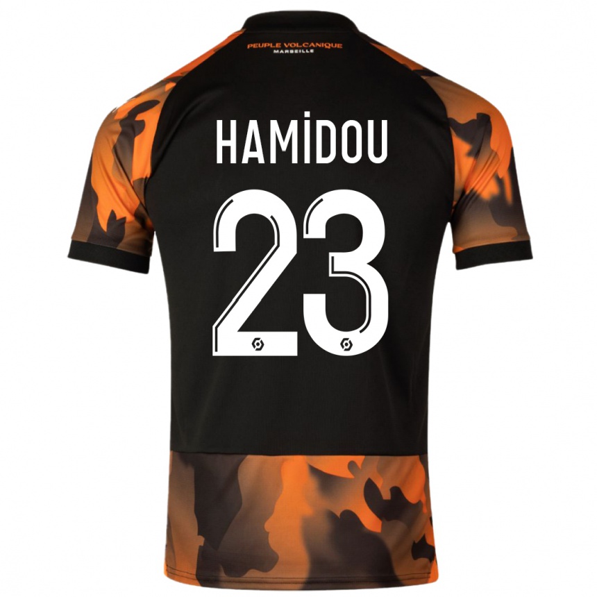 Men  Jamila Hamidou #23 Black Orange Third Jersey 2023/24 T-Shirt