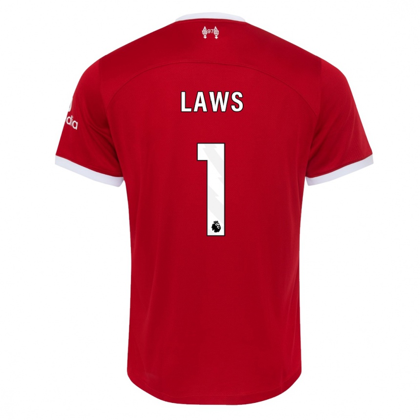 Women  Rachael Laws #1 Red Home Jersey 2023/24 T-Shirt
