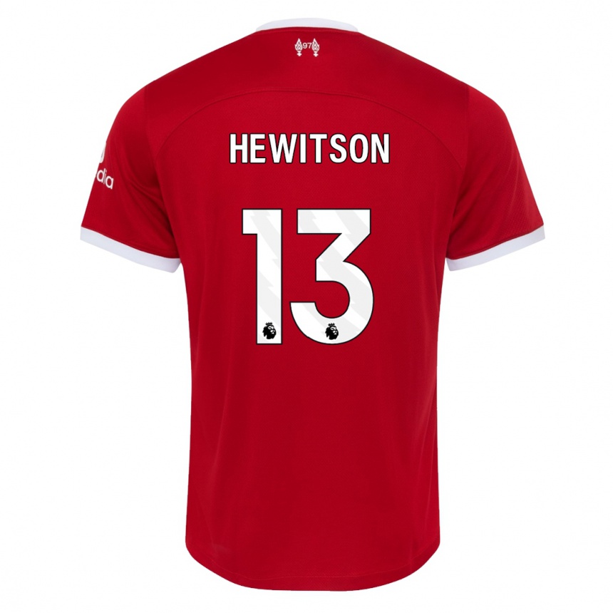 Women  Luke Hewitson #13 Red Home Jersey 2023/24 T-Shirt