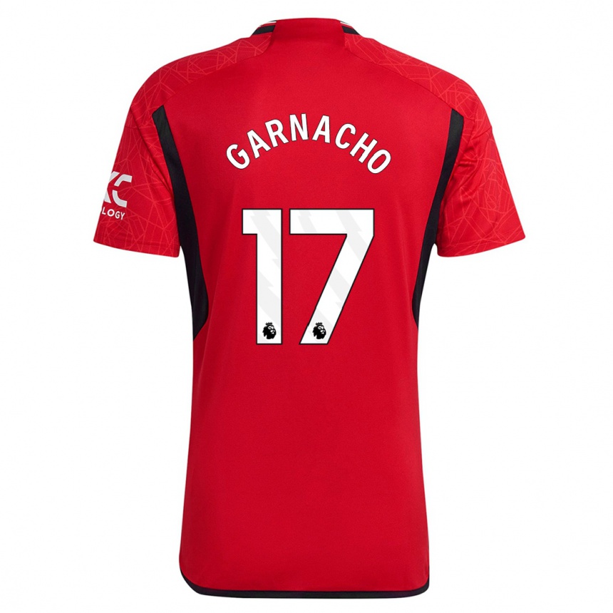 Women  Alejandro Garnacho #17 Red Home Jersey 2023/24 T-Shirt