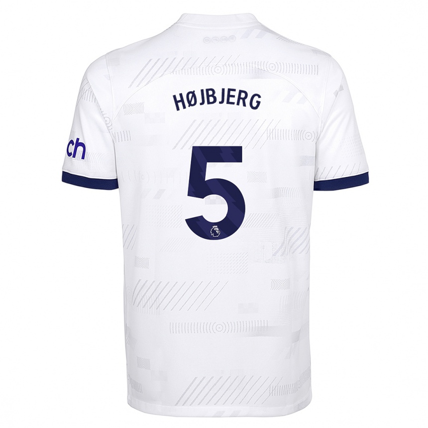 Women  Pierre Emile Hojbjerg #5 White Home Jersey 2023/24 T-Shirt