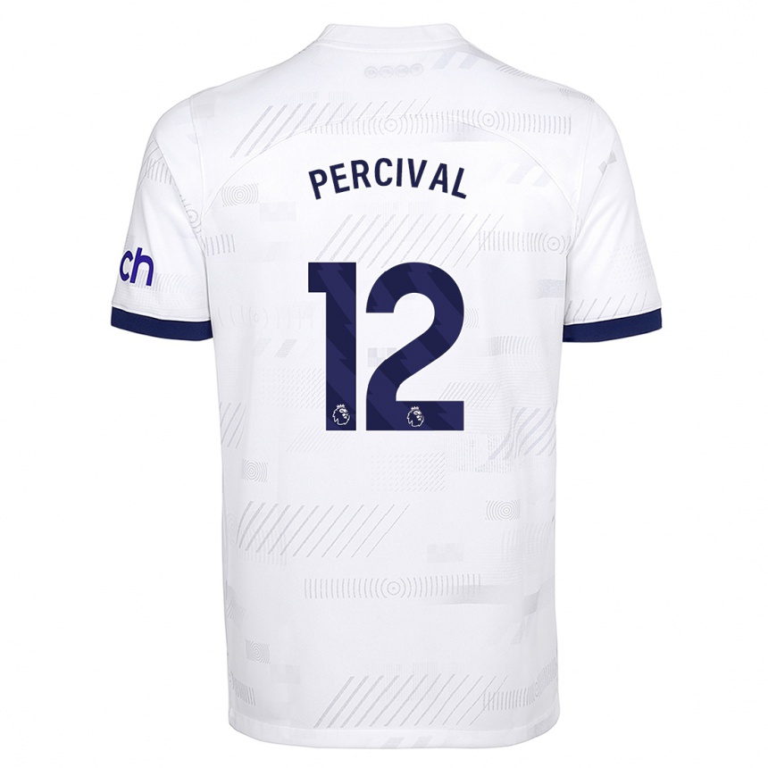 Women  Ria Percival #12 White Home Jersey 2023/24 T-Shirt