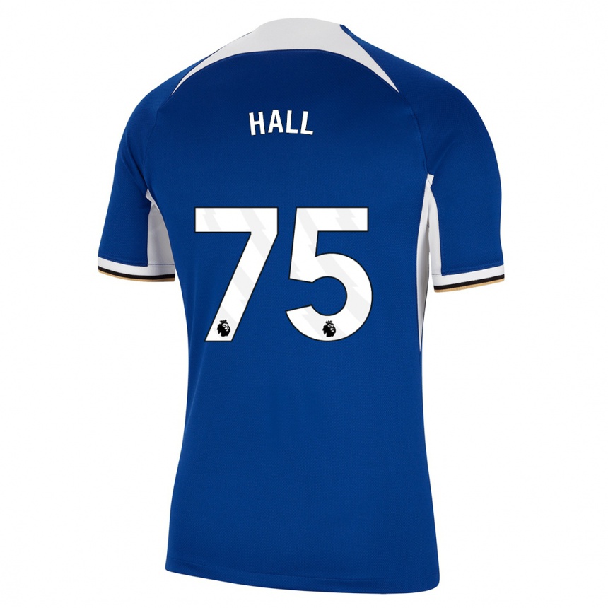 Women  Lewis Hall #75 Blue Home Jersey 2023/24 T-Shirt