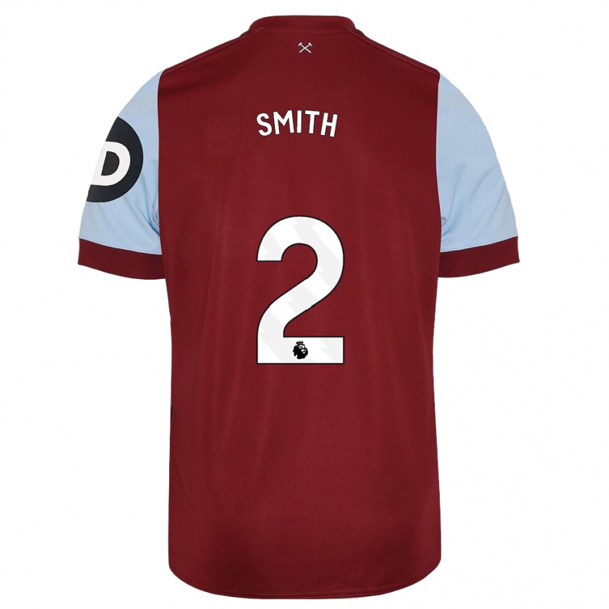 Women  Kirsty Smith #2 Maroon Home Jersey 2023/24 T-Shirt