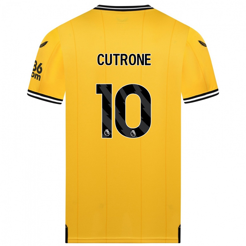 Women  Patrick Cutrone #10 Yellow Home Jersey 2023/24 T-Shirt