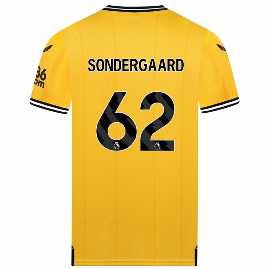 Women  Andreas Sondergaard #62 Yellow Home Jersey 2023/24 T-Shirt