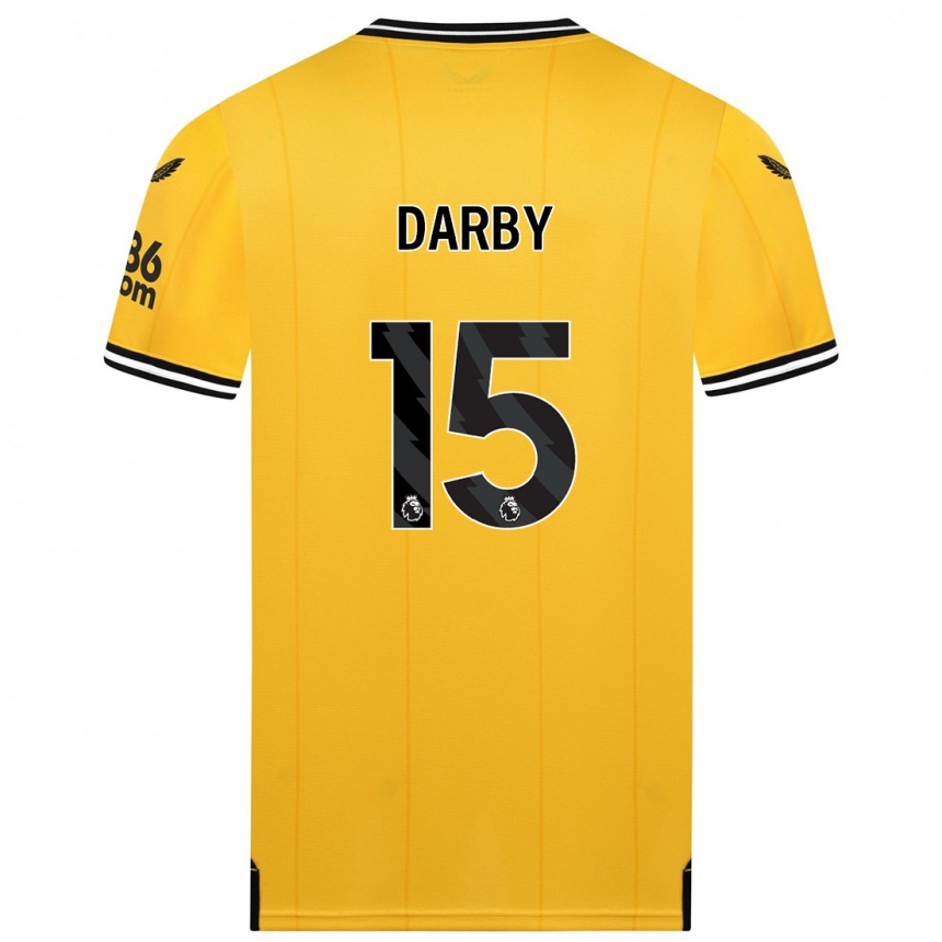 Women  Kelly Darby #15 Yellow Home Jersey 2023/24 T-Shirt