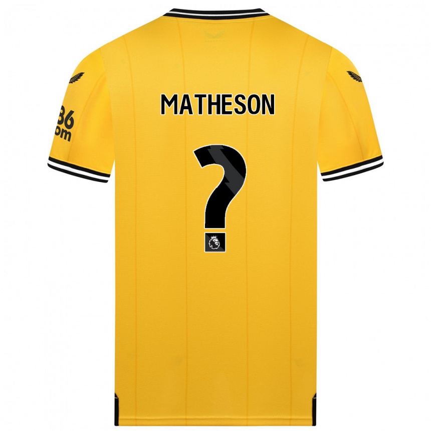 Women  Luke Matheson #0 Yellow Home Jersey 2023/24 T-Shirt