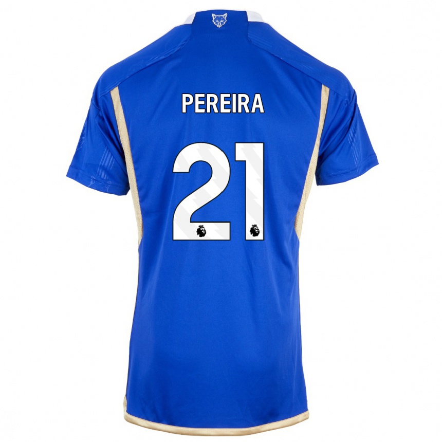 Women  Ricardo Pereira #21 Royal Blue Home Jersey 2023/24 T-Shirt
