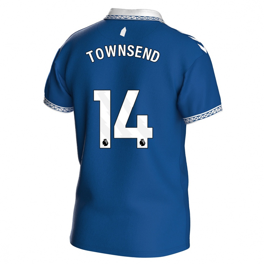Women  Andros Townsend #14 Royal Blue Home Jersey 2023/24 T-Shirt