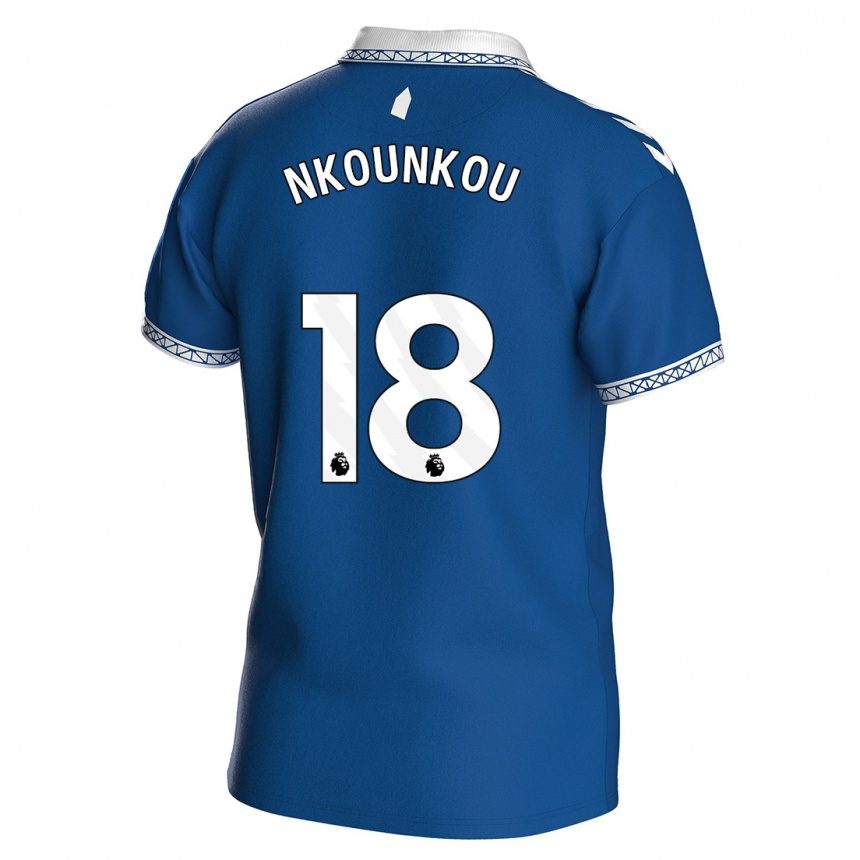 Women  Niels Nkounkou #18 Royal Blue Home Jersey 2023/24 T-Shirt
