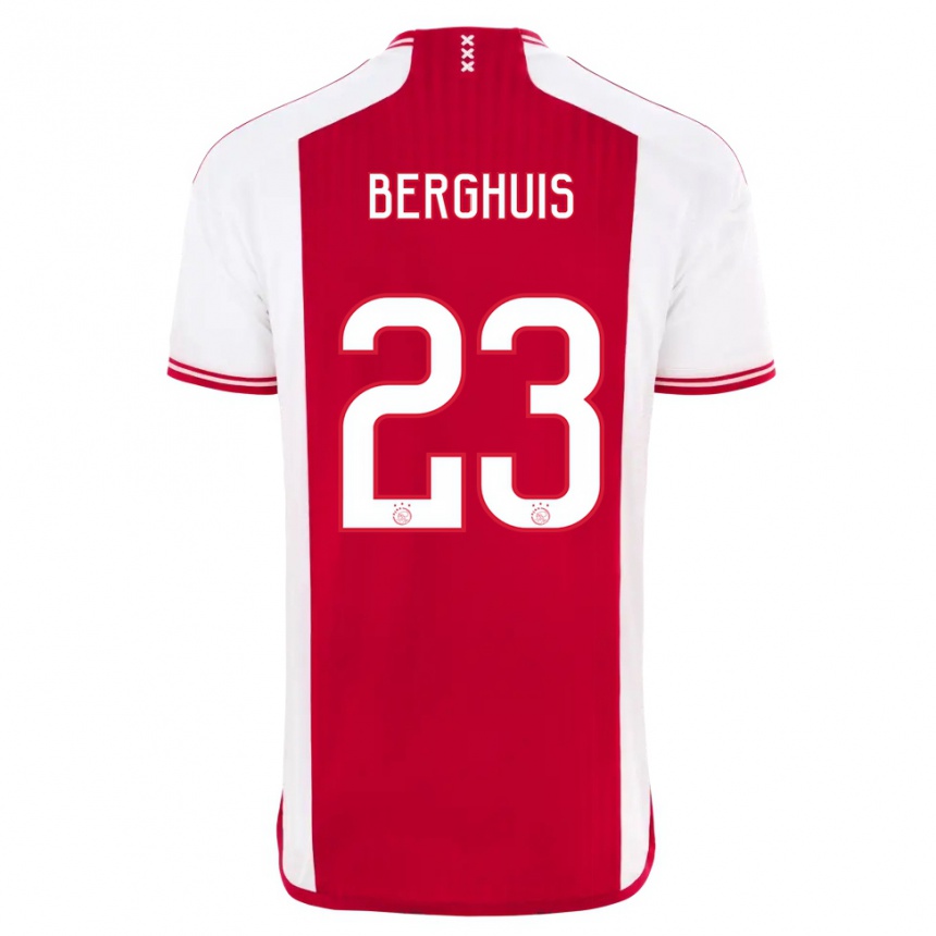Women  Steven Berghuis #23 Red White Home Jersey 2023/24 T-Shirt
