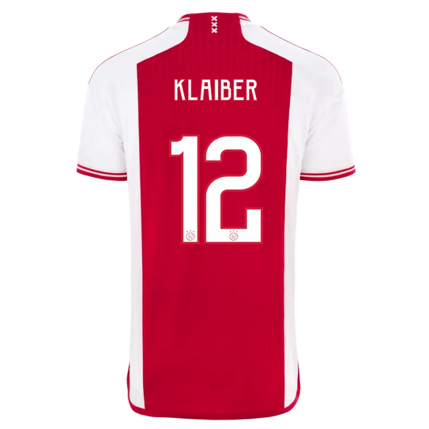 Women  Sean Klaiber #12 Red White Home Jersey 2023/24 T-Shirt