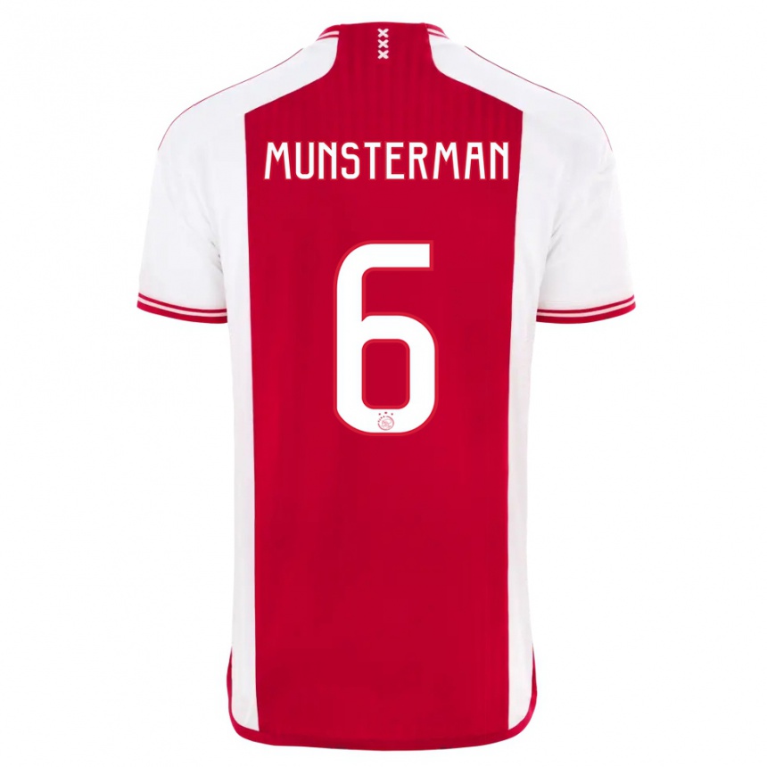 Women  Marthe Munsterman #6 Red White Home Jersey 2023/24 T-Shirt
