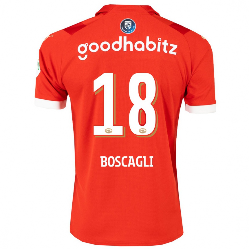 Women  Olivier Boscagli #18 Red Home Jersey 2023/24 T-Shirt