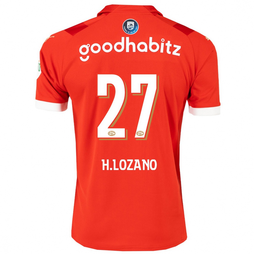 Women  Hirving Lozano #27 Red Home Jersey 2023/24 T-Shirt