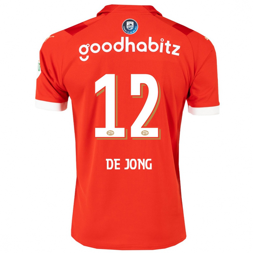 Women  Danielle De Jong #12 Red Home Jersey 2023/24 T-Shirt