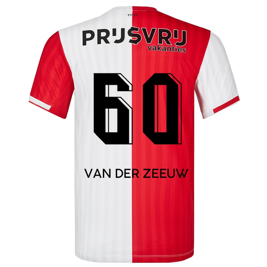 Women  Twan Van Der Zeeuw #60 Red White Home Jersey 2023/24 T-Shirt