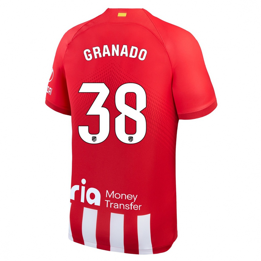 Women  Adrian Granado #38 Red White Home Jersey 2023/24 T-Shirt
