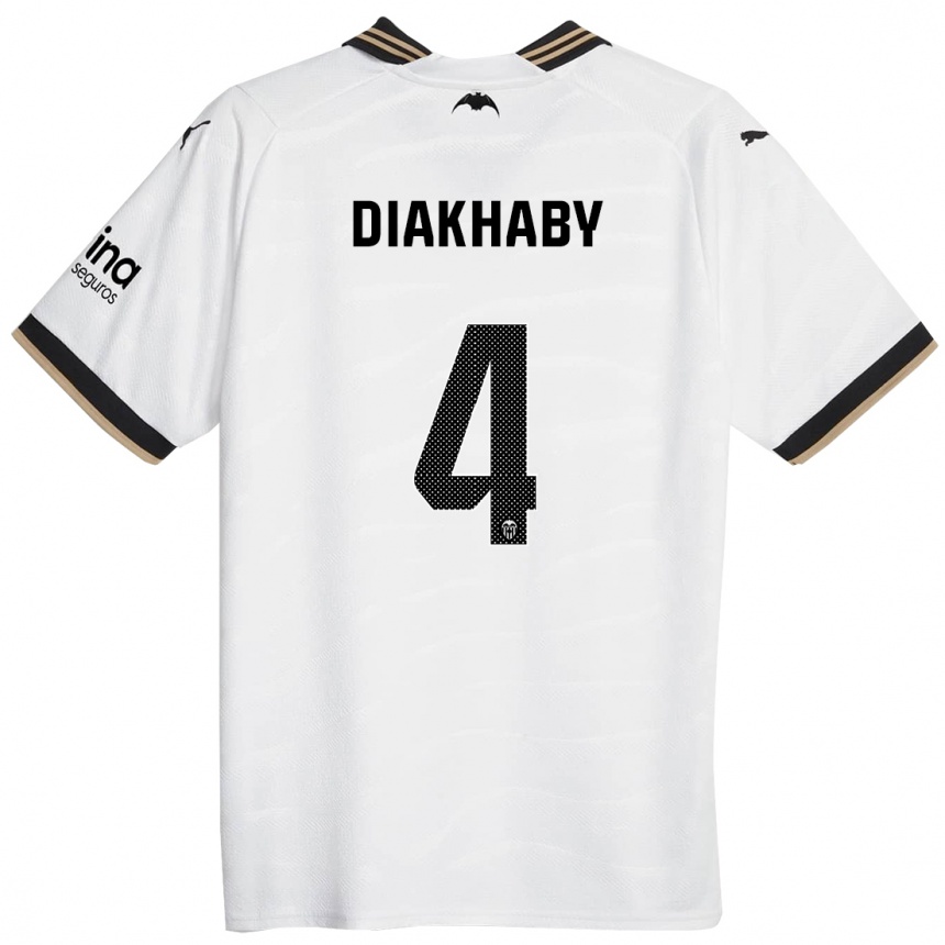 Women  Mouctar Diakhaby #4 White Home Jersey 2023/24 T-Shirt
