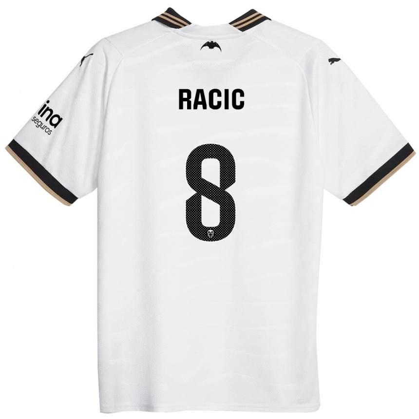 Women  Uros Racic #8 White Home Jersey 2023/24 T-Shirt