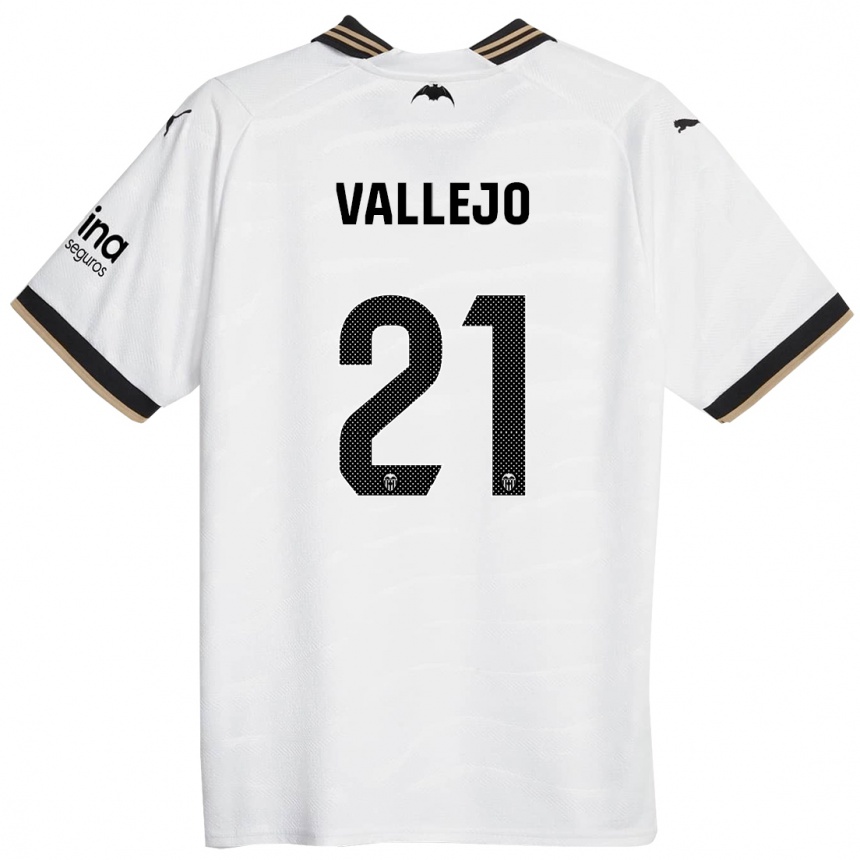 Women  Manu Vallejo #21 White Home Jersey 2023/24 T-Shirt