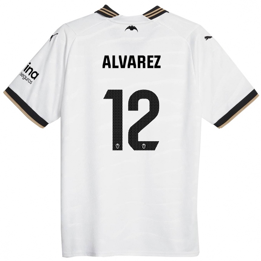 Women  Sofia Alvarez #12 White Home Jersey 2023/24 T-Shirt