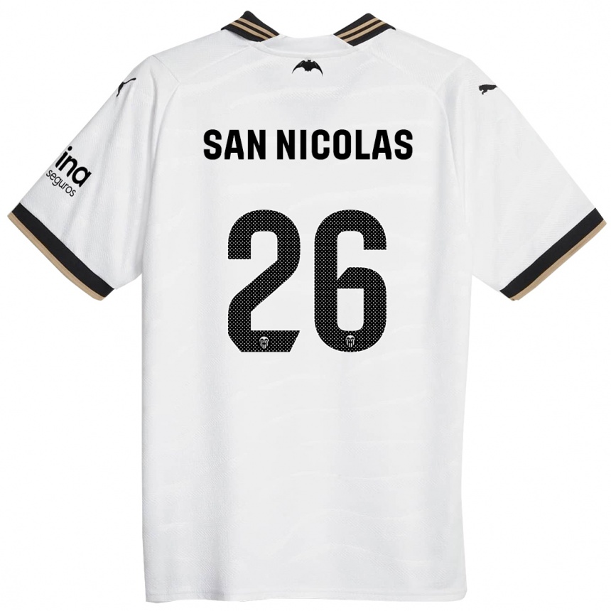 Women  Olga San Nicolas #26 White Home Jersey 2023/24 T-Shirt