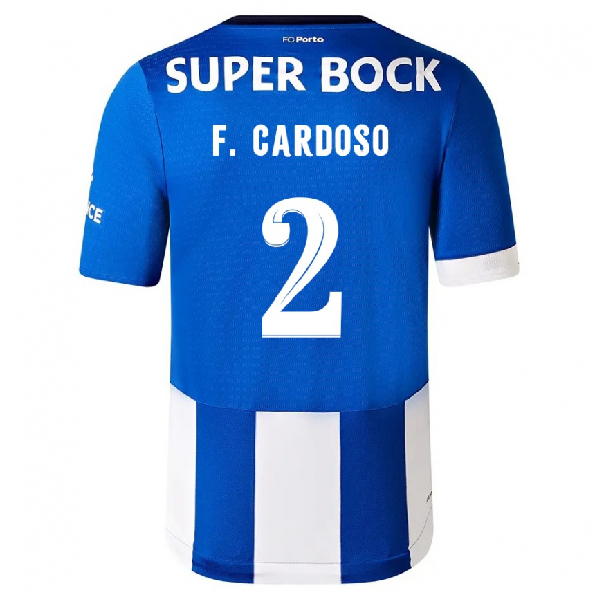 Women  Fabio Cardoso #2 Blue White Home Jersey 2023/24 T-Shirt
