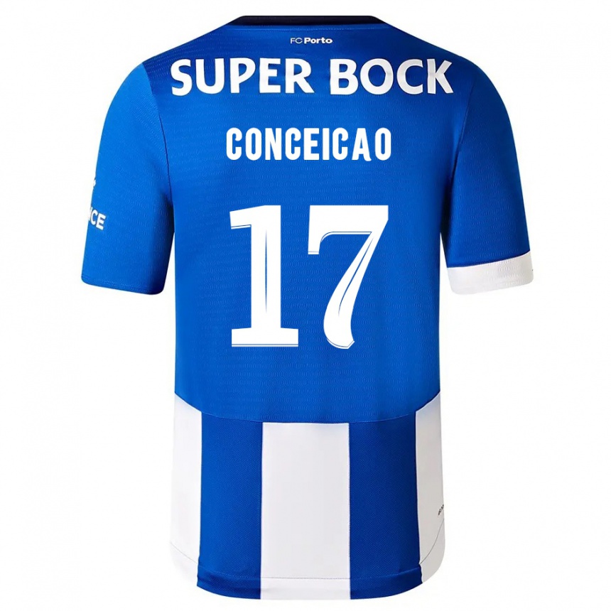 Women  Rodrigo Conceicao #17 Blue White Home Jersey 2023/24 T-Shirt