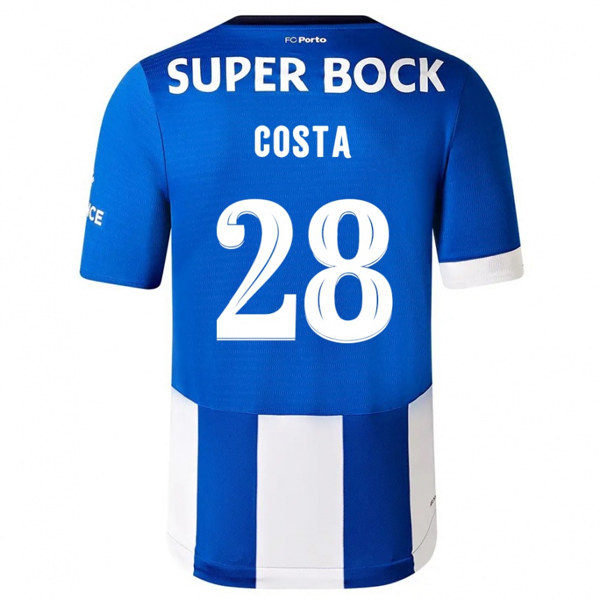 Women  Bruno Costa #28 Blue White Home Jersey 2023/24 T-Shirt