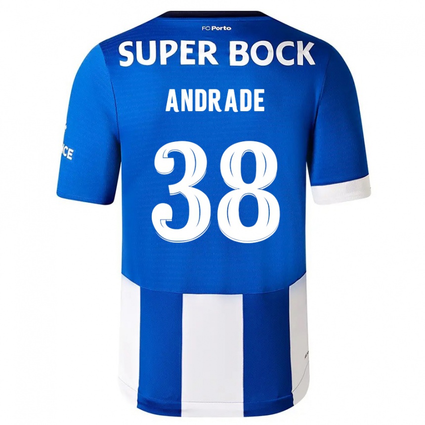 Women  Fernando Andrade #38 Blue White Home Jersey 2023/24 T-Shirt