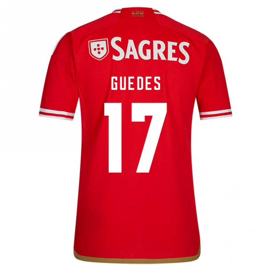 Women  Goncalo Guedes #17 Red Home Jersey 2023/24 T-Shirt