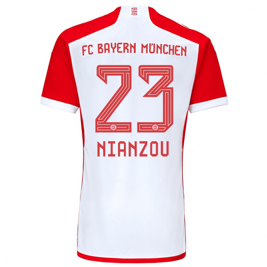 Women  Tanguy Nianzou #23 Red White Home Jersey 2023/24 T-Shirt