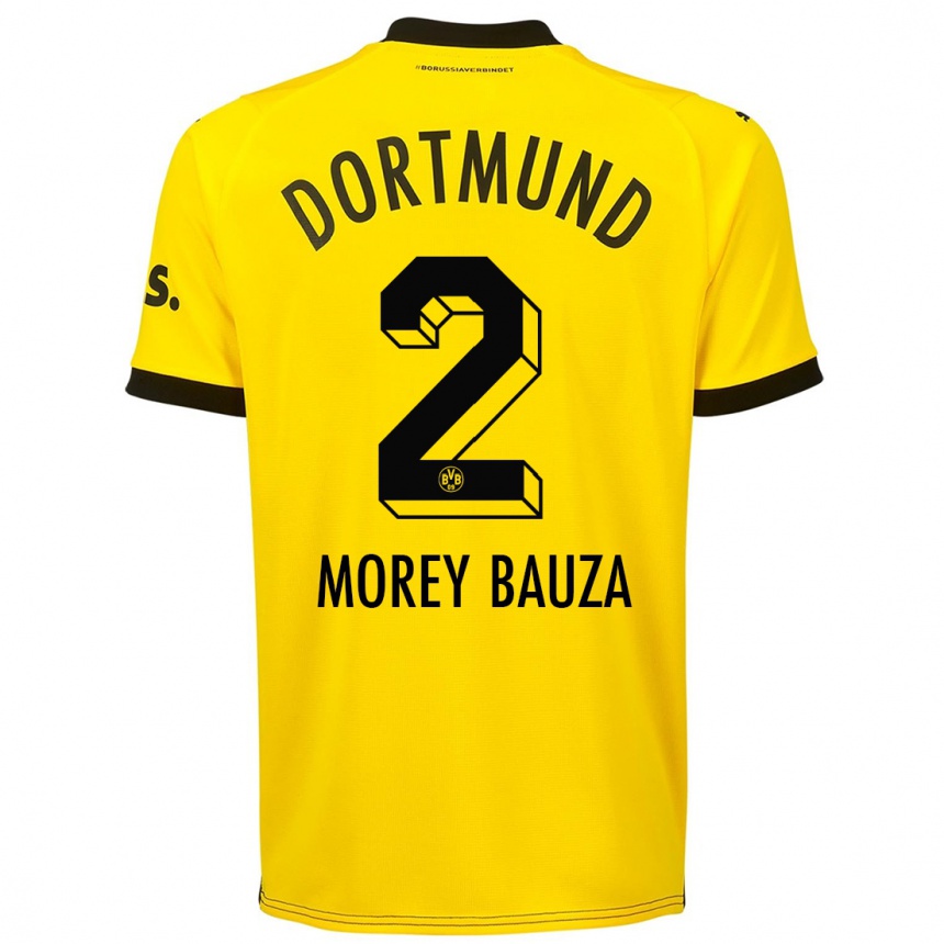 Women  Mateu Morey Bauza #2 Yellow Home Jersey 2023/24 T-Shirt
