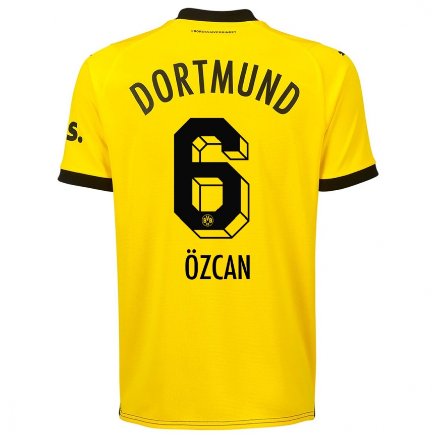 Women  Salih Ozcan #6 Yellow Home Jersey 2023/24 T-Shirt
