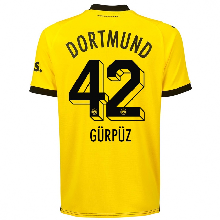 Women  Goktan Gurpuz #42 Yellow Home Jersey 2023/24 T-Shirt
