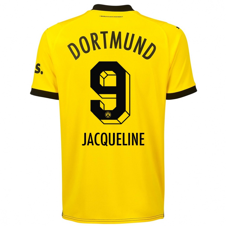 Women  Moreno Jacqueline #9 Yellow Home Jersey 2023/24 T-Shirt