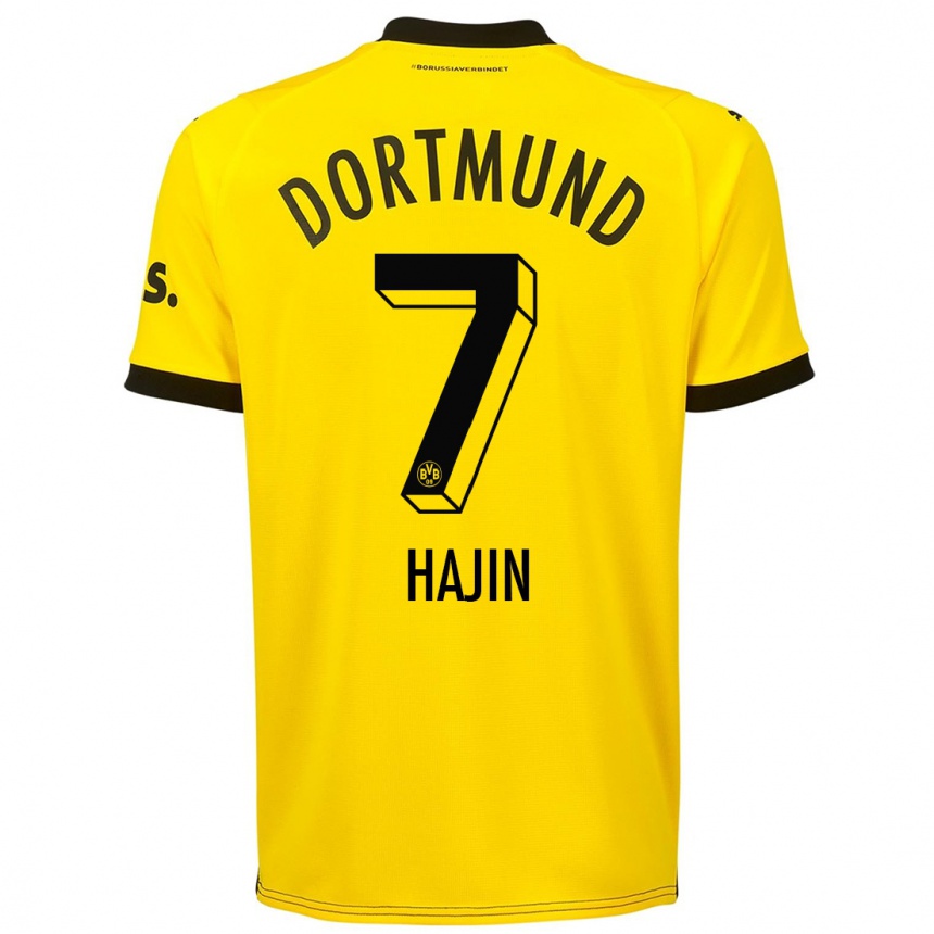 Women  So Hajin #7 Yellow Home Jersey 2023/24 T-Shirt