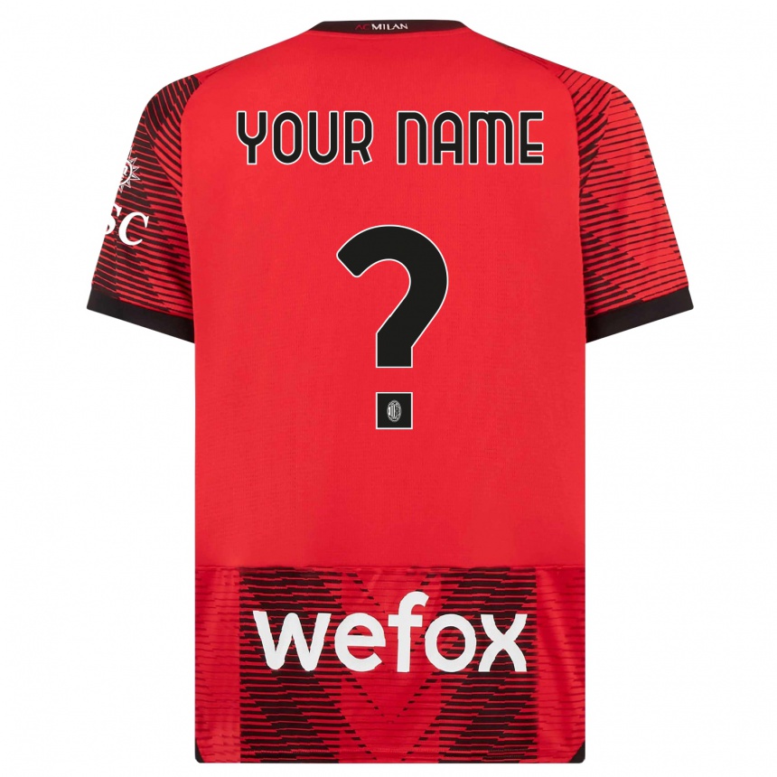 Women  Your Name #0 Red  Black Home Jersey 2023/24 T-Shirt