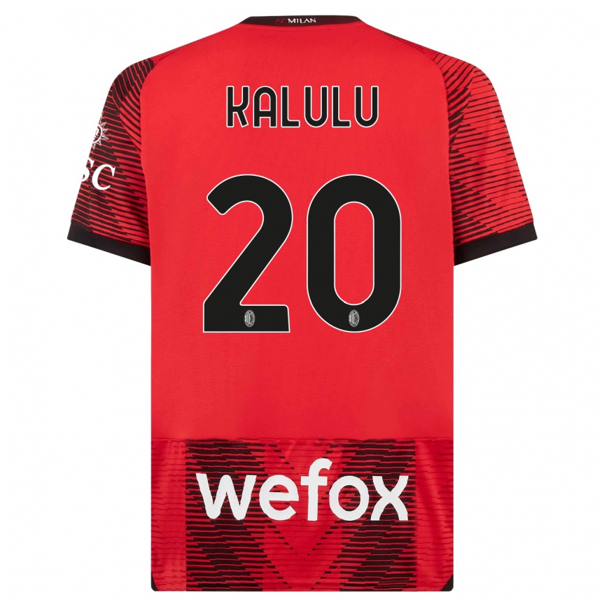 Women  Pierre Kalulu #20 Red  Black Home Jersey 2023/24 T-Shirt