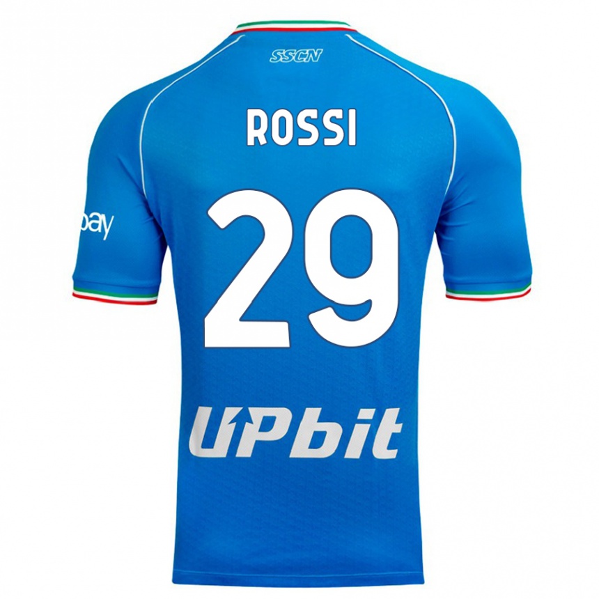Women  Francesco Rossi #29 Sky Blue Home Jersey 2023/24 T-Shirt