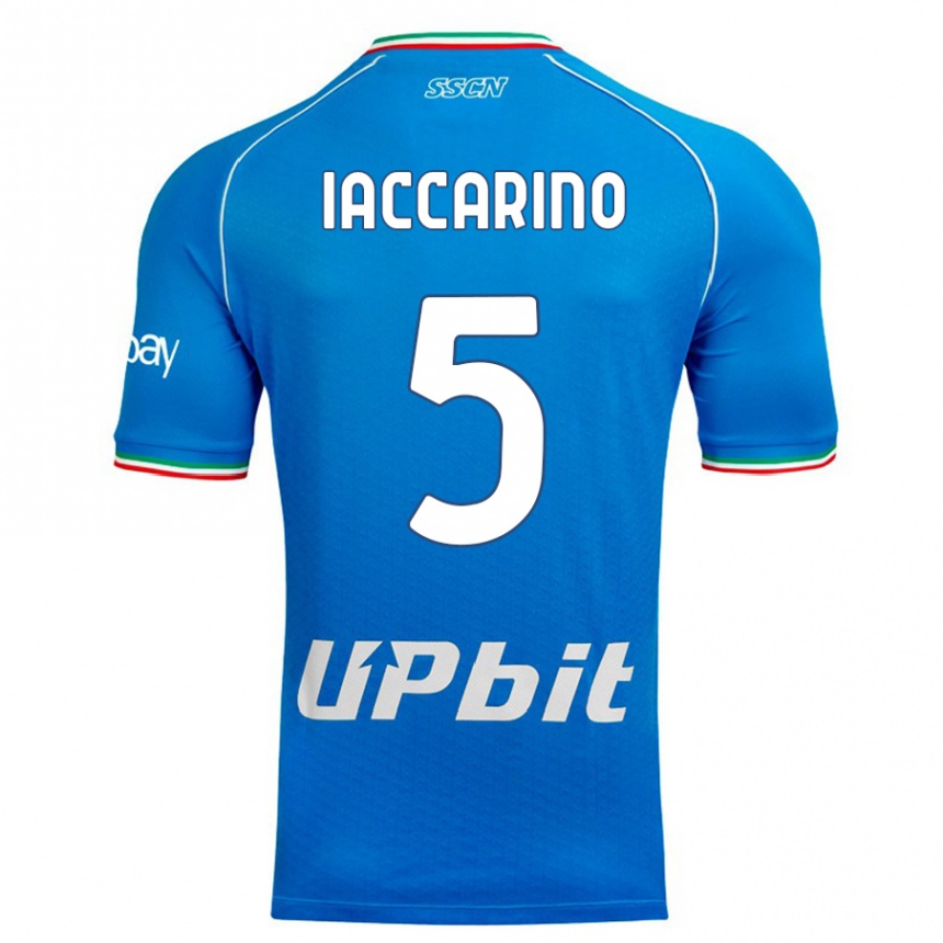 Women  Gennaro Iaccarino #5 Sky Blue Home Jersey 2023/24 T-Shirt