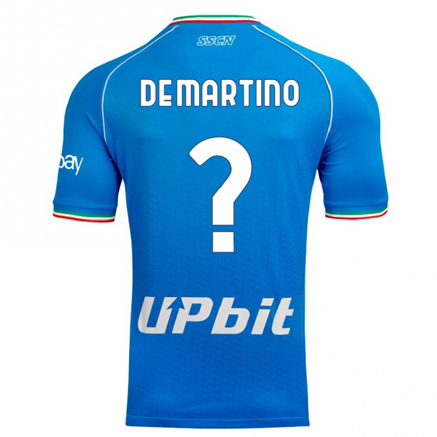 Women  Enrico Pio De Martino #0 Sky Blue Home Jersey 2023/24 T-Shirt