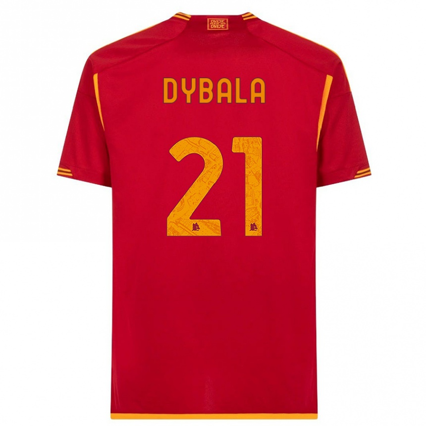 Women  Paulo Dybala #21 Red Home Jersey 2023/24 T-Shirt