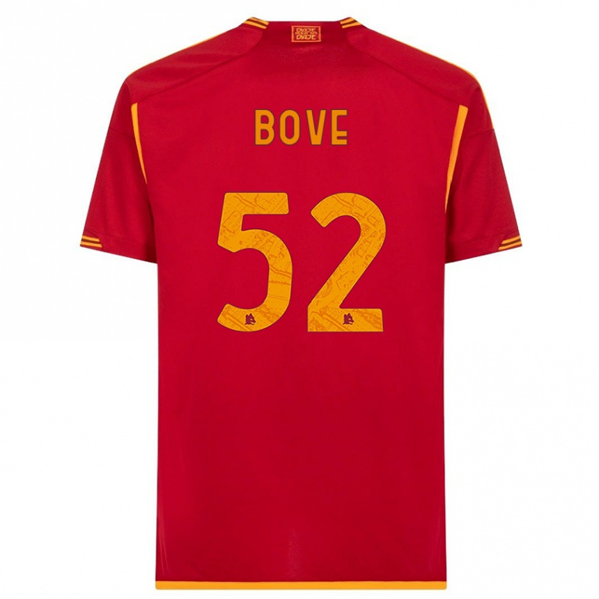 Women  Edoardo Bove #52 Red Home Jersey 2023/24 T-Shirt