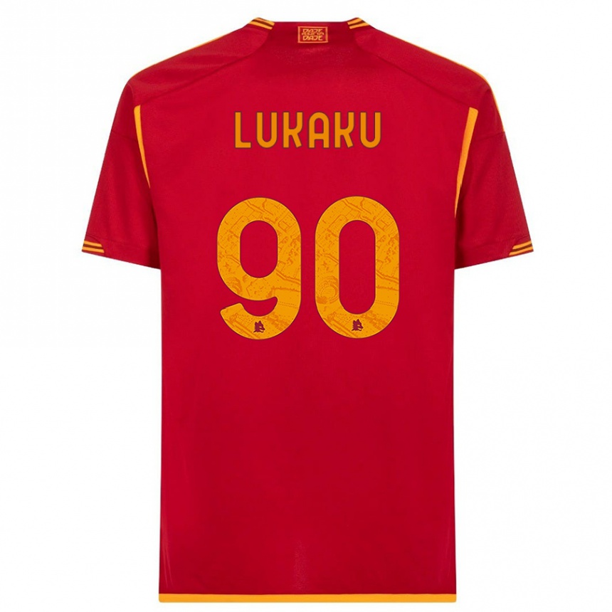 Women  Romelu Lukaku #90 Red Home Jersey 2023/24 T-Shirt