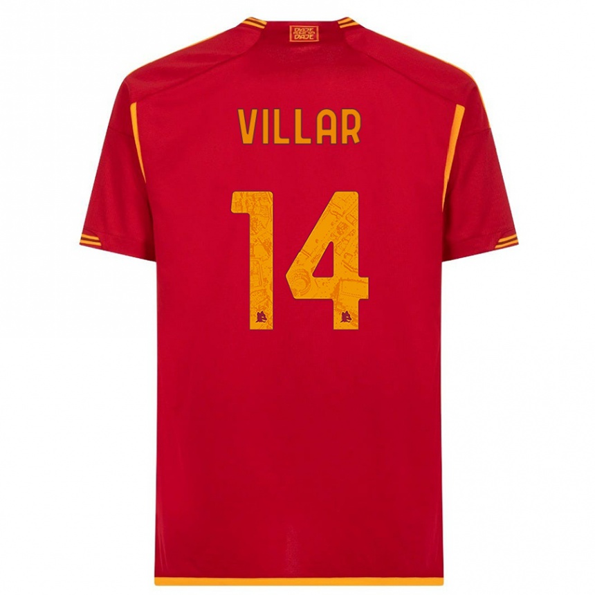 Women  Gonzalo Villar #14 Red Home Jersey 2023/24 T-Shirt