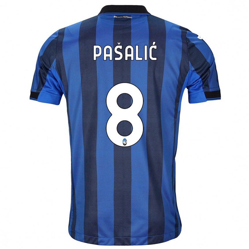 Women  Mario Pasalic #8 Black Blue Home Jersey 2023/24 T-Shirt